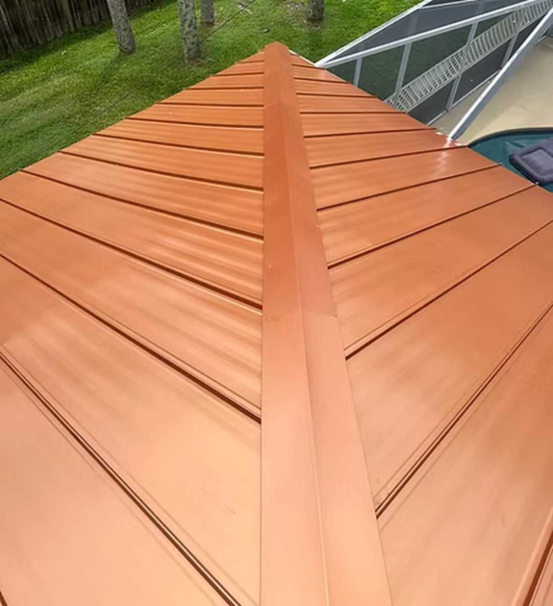Metal roof corner detail in Apopka, Florida