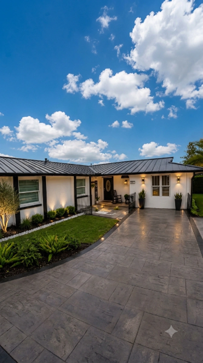 Close view of the grey standing seam panels and raised seams on the Casselberry, Florida roof
